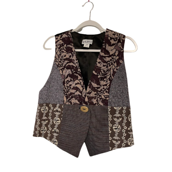 Yasuko Sweaters - Yasuko Kimono Vest Formal Tropical Cardigan Sleeveless Sweater One-Button S/M